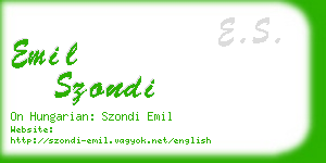 emil szondi business card